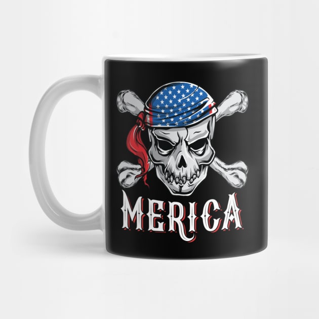 Pirate Merica Skull Crossbone Jolly Roger Halloween Costume by HCMGift